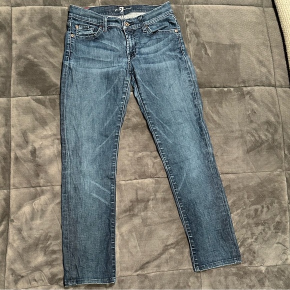 7 for All Mankind Roxanne straight leg jeans 27 98% cotton - Picture 4 of 8